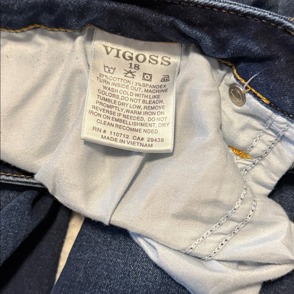 Vigoss Marley Rolled Cuff Capri Denim Jeans 18W - Picture 6 of 8
